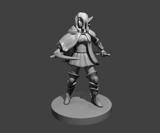 Female Elven Bladesinger miniature model for D&D - Dungeons and Dragons, Pathfinder and Tabletop RPGs