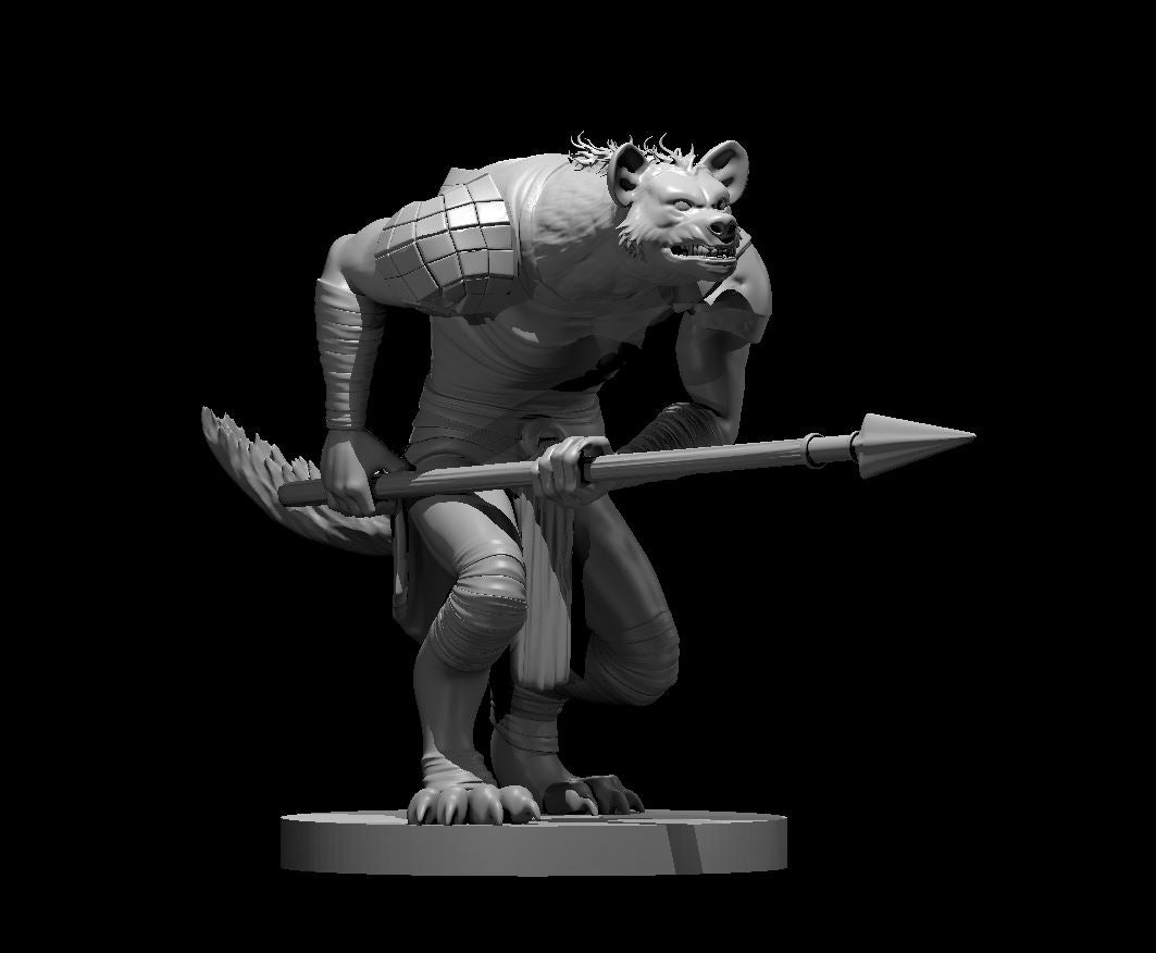 Gnoll miniature model for D&D - Dungeons and Dragons, Pathfinder and Tabletop RPGs