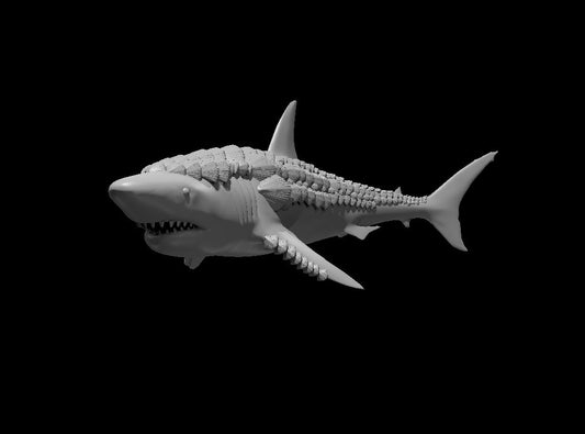 Shell Shark miniature model for D&D - Dungeons and Dragons, Pathfinder and Tabletop RPGs