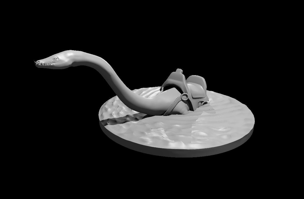 Plesiosaurus Swimming Mount miniature model for D&D - Dungeons and Dragons, Pathfinder and Tabletop RPGs