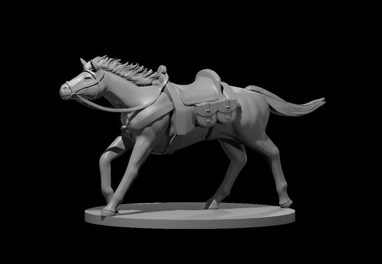 Warhorse miniature model for D&D - Dungeons and Dragons, Pathfinder and Tabletop RPGs