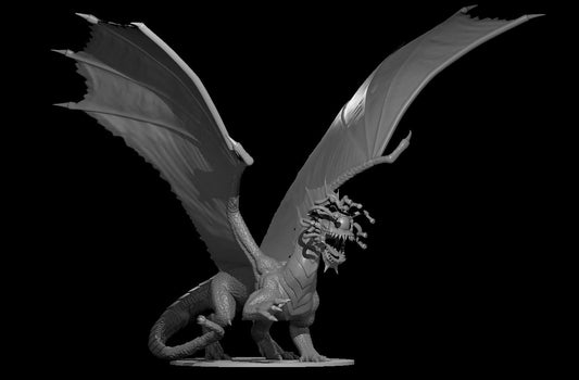 Eye Wyrm wide miniature model for D&D - Dungeons and Dragons, Pathfinder and Tabletop RPGs