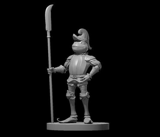 Bullywug Knight pose 1 miniature model for D&D - Dungeons and Dragons, Pathfinder and Tabletop RPGs