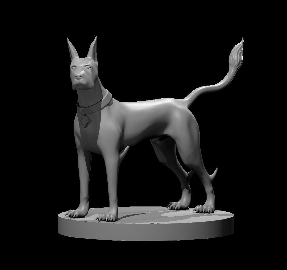 Concerned Blink Dog miniature model for D&D - Dungeons and Dragons, Pathfinder and Tabletop RPGs