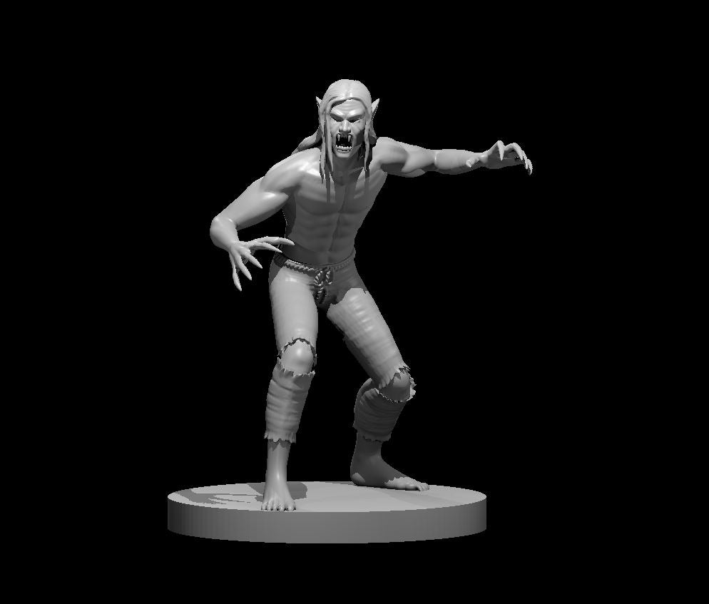 Vampire Spawn Male miniature model for D&D - Dungeons and Dragons, Pathfinder and Tabletop RPGs