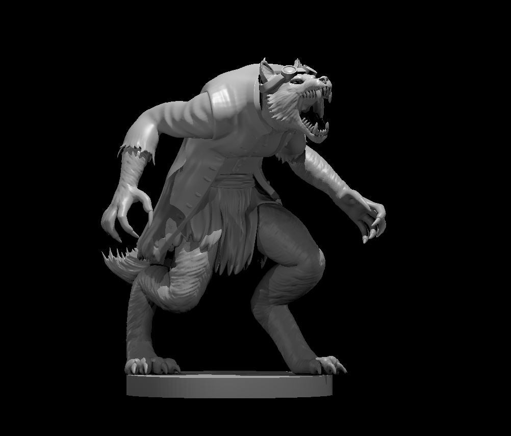 Werewolf Mad Scientist miniature model for D&D - Dungeons and Dragons, Pathfinder and Tabletop RPGs