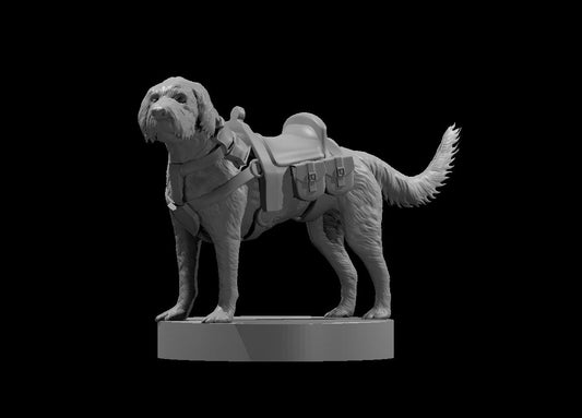 Labradoodle Cockapoo Mix Mount miniature model for D&D - Dungeons and Dragons, Pathfinder and Tabletop RPGs