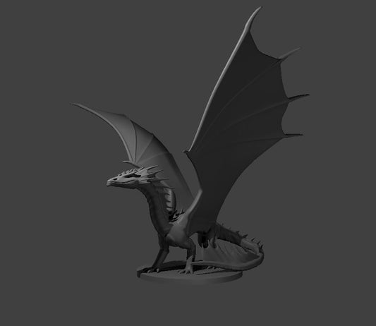 Night Dragon miniature model for D&D - Dungeons and Dragons, Pathfinder and Tabletop RPGs