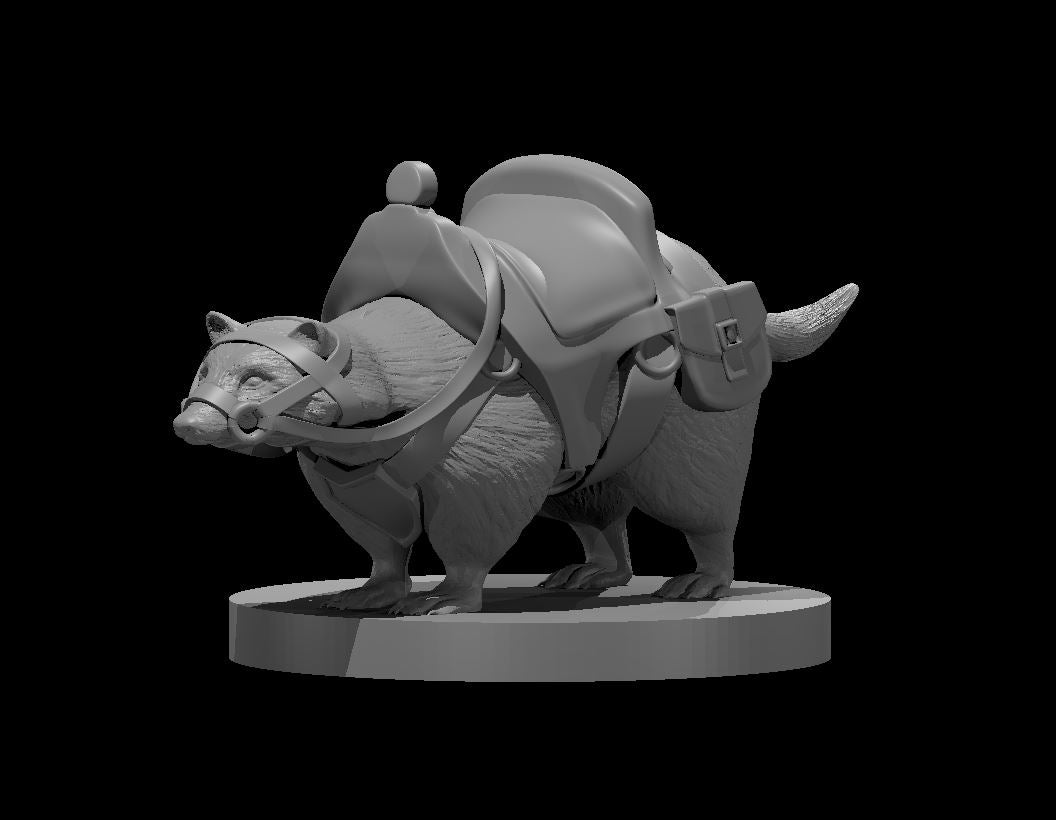 Giant Badger Mount miniature model for D&D - Dungeons and Dragons, Pathfinder and Tabletop RPGs