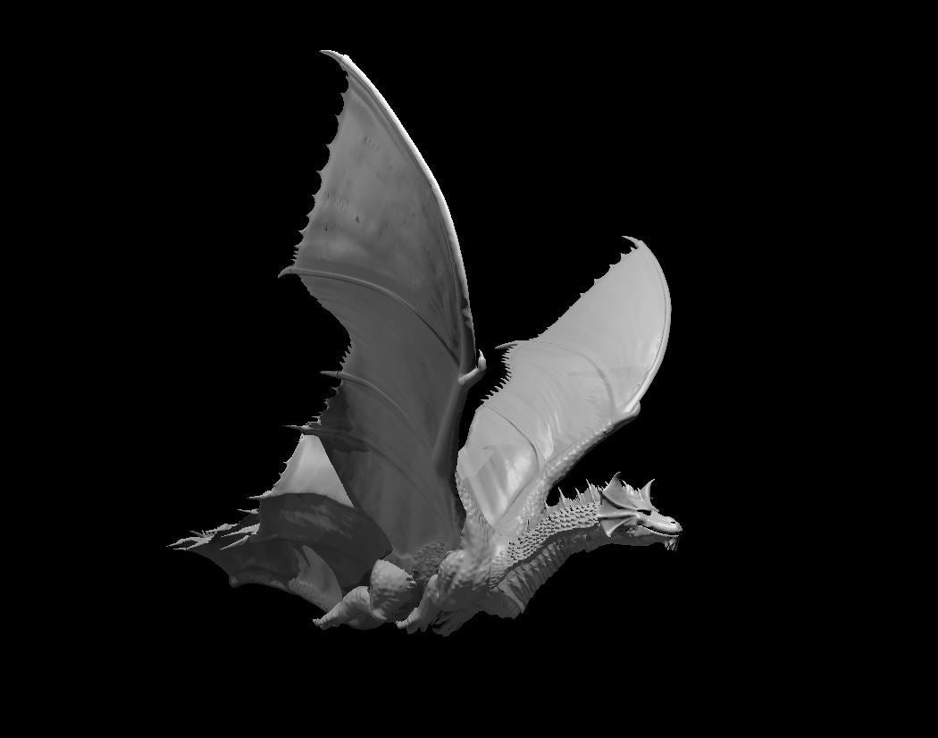 Ancient Brass Dragon Flying miniature model for D&D - Dungeons and Dragons, Pathfinder and Tabletop RPGs