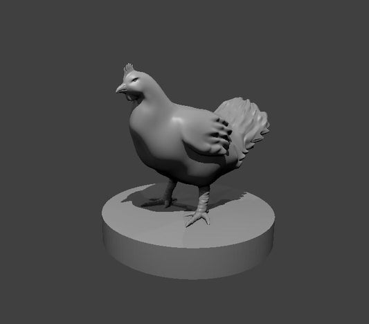 Chicken Familiar miniature model for D&D - Dungeons and Dragons, Pathfinder and Tabletop RPGs