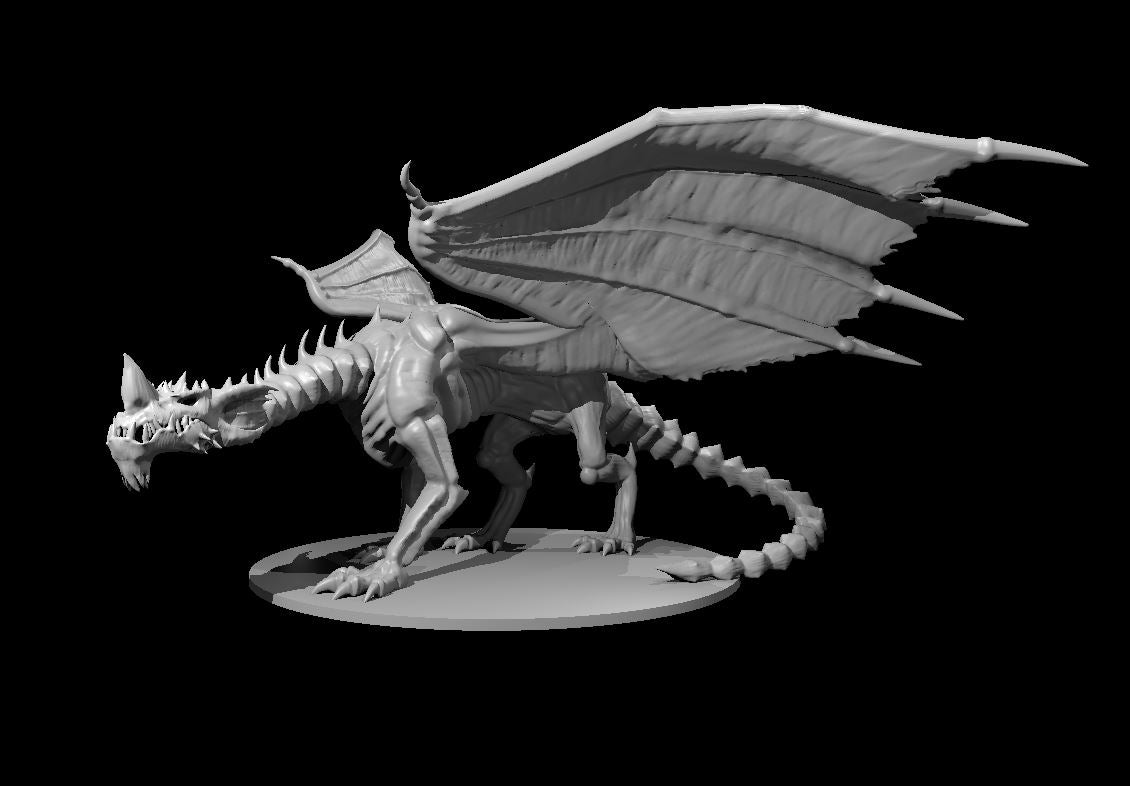 Dracolich Blue miniature model for D&D - Dungeons and Dragons, Pathfinder and Tabletop RPGs