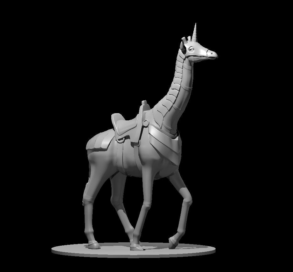 Armored Giraffe miniature model for D&D - Dungeons and Dragons, Pathfinder and Tabletop RPGs