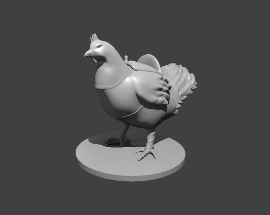 Giant Chicken Mount miniature model for D&D - Dungeons and Dragons, Pathfinder and Tabletop RPGs