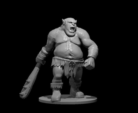 Ogre Dumb, Hairy and Dragging Club miniature model for D&D - Dungeons and Dragons, Pathfinder and Tabletop RPGs