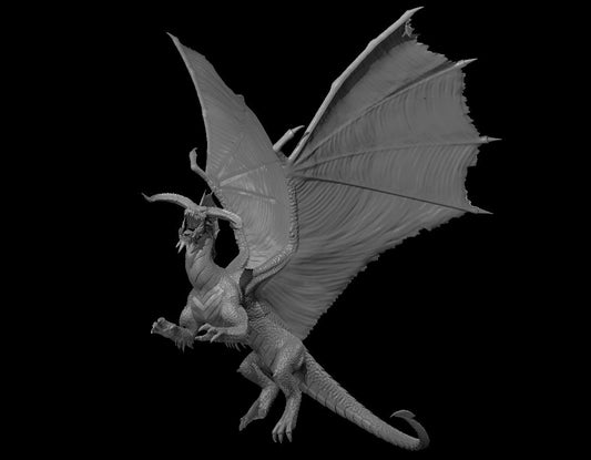 Black Greatwyrm miniature model for D&D - Dungeons and Dragons, Pathfinder and Tabletop RPGs