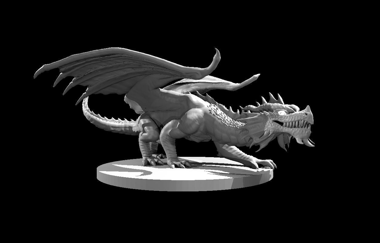 Red Dragon Young miniature model for D&D - Dungeons and Dragons, Pathfinder and Tabletop RPGs