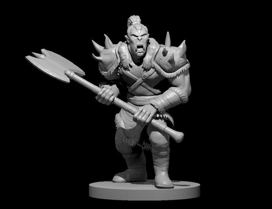 Orc Male Warrior miniature model for D&D - Dungeons and Dragons, Pathfinder and Tabletop RPGs