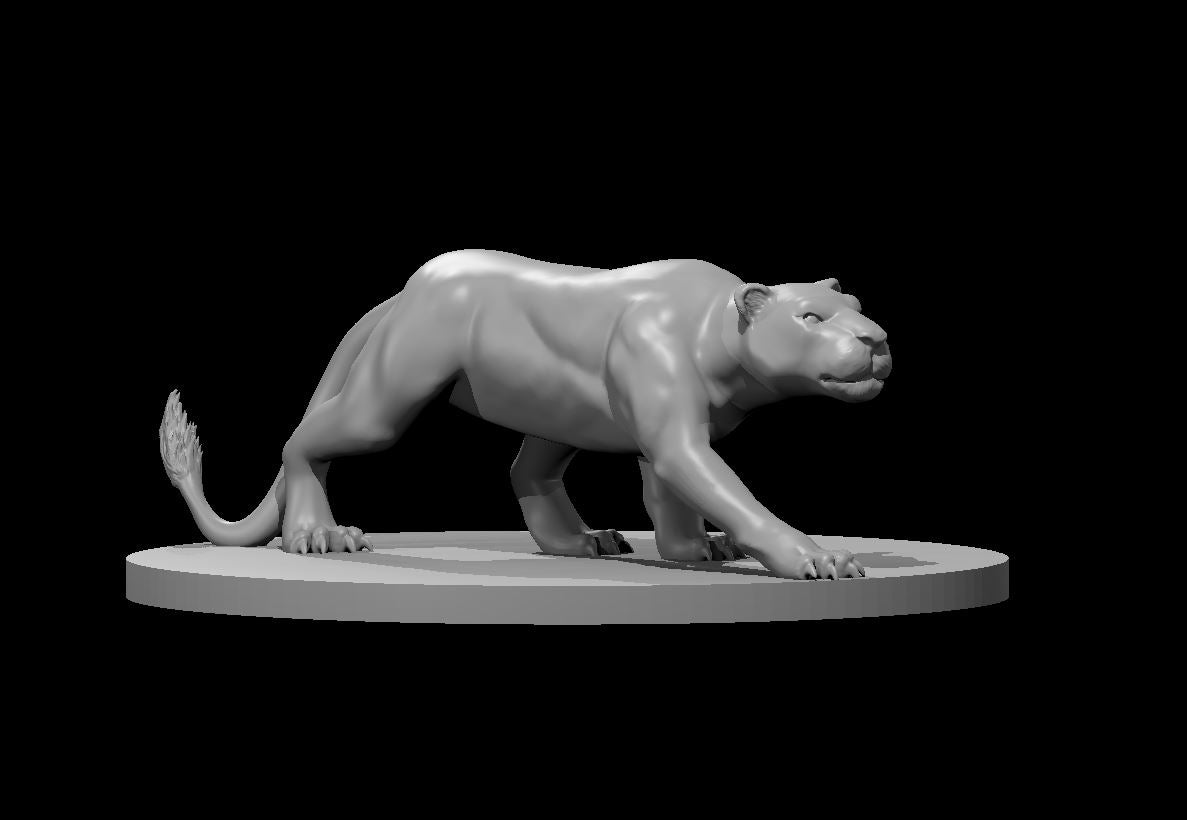 Lioness miniature model for D&D - Dungeons and Dragons, Pathfinder and Tabletop RPGs