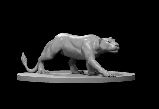 Lioness miniature model for D&D - Dungeons and Dragons, Pathfinder and Tabletop RPGs