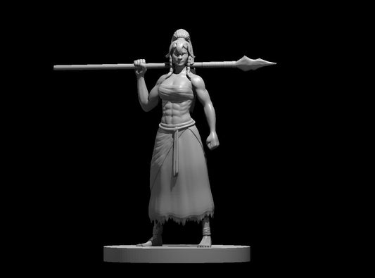 Tribal Warrior Female miniature model for D&D - Dungeons and Dragons, Pathfinder and Tabletop RPGs