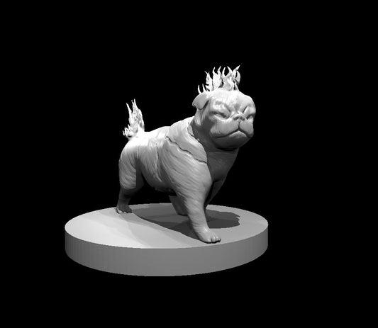 Hell Pug miniature model for D&D - Dungeons and Dragons, Pathfinder and Tabletop RPGs