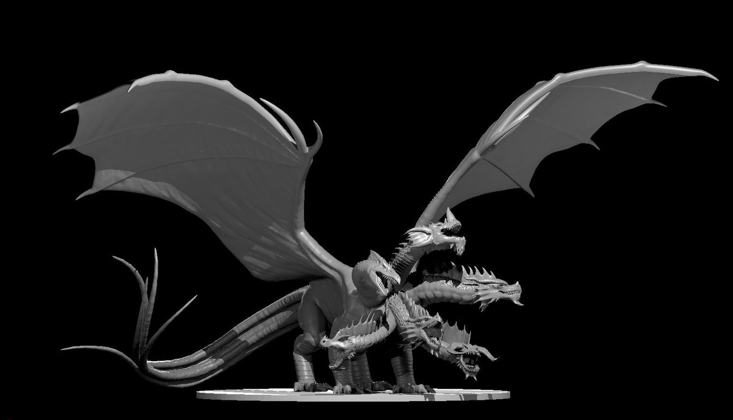 Dracohydra terrestrial miniature model for D&D - Dungeons and Dragons, Pathfinder and Tabletop RPGs