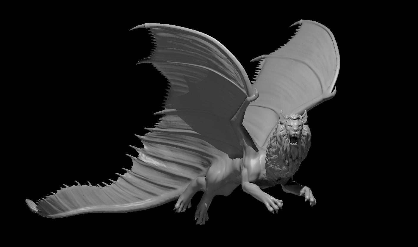 Liondrake Male Flying miniature model for D&D - Dungeons and Dragons, Pathfinder and Tabletop RPGs