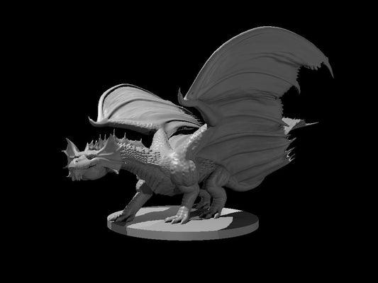 Young Brass Dragon miniature model for D&D - Dungeons and Dragons, Pathfinder and Tabletop RPGs