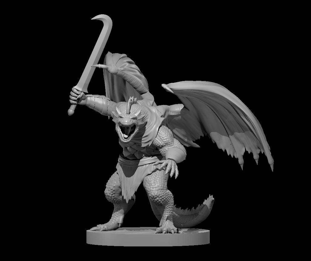 Draconian Foot Soldier miniature model for D&D - Dungeons and Dragons, Pathfinder and Tabletop RPGs