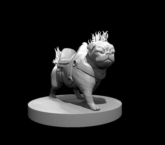 Hell Pug Mount miniature model for D&D - Dungeons and Dragons, Pathfinder and Tabletop RPGs