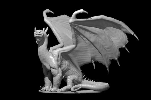 Adult Crystal Dragon miniature model for D&D - Dungeons and Dragons, Pathfinder and Tabletop RPGs