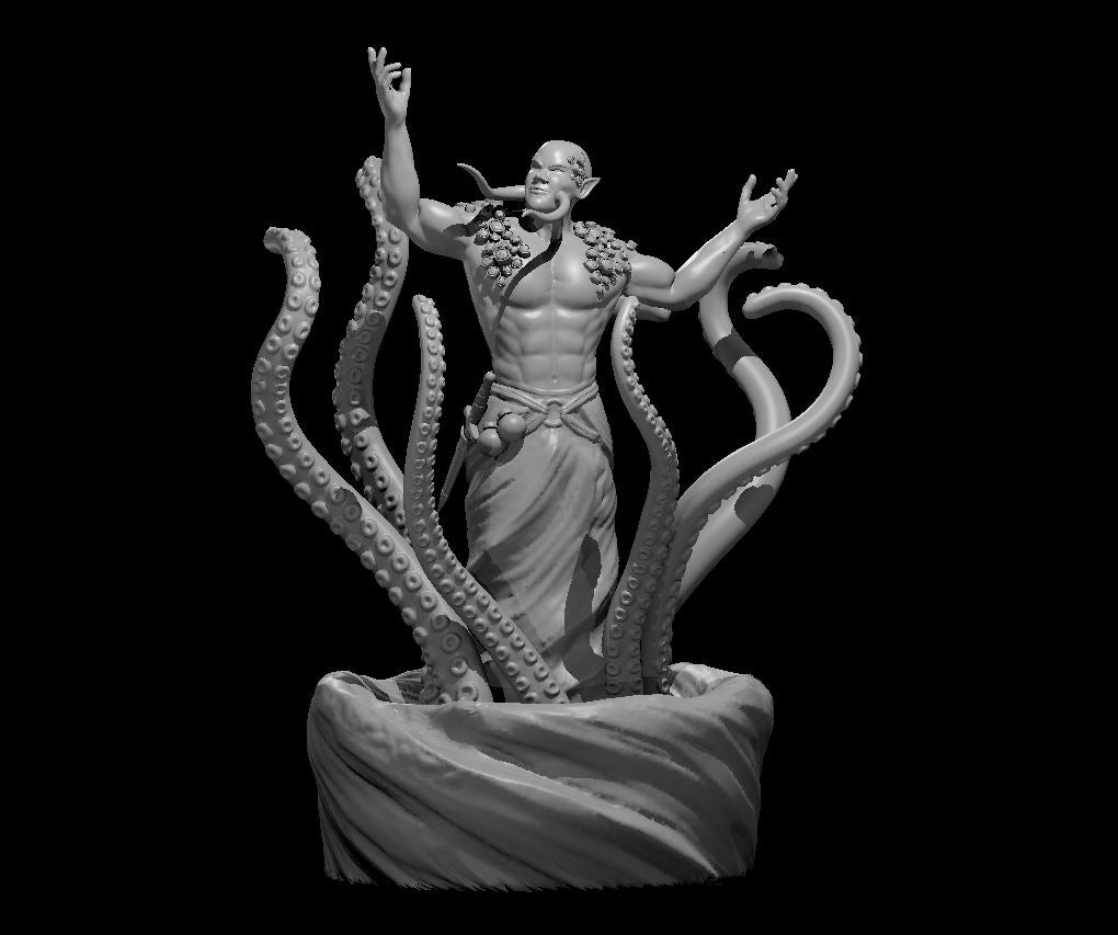 Kraken Priest Male miniature model for D&D - Dungeons and Dragons, Pathfinder and Tabletop RPGs