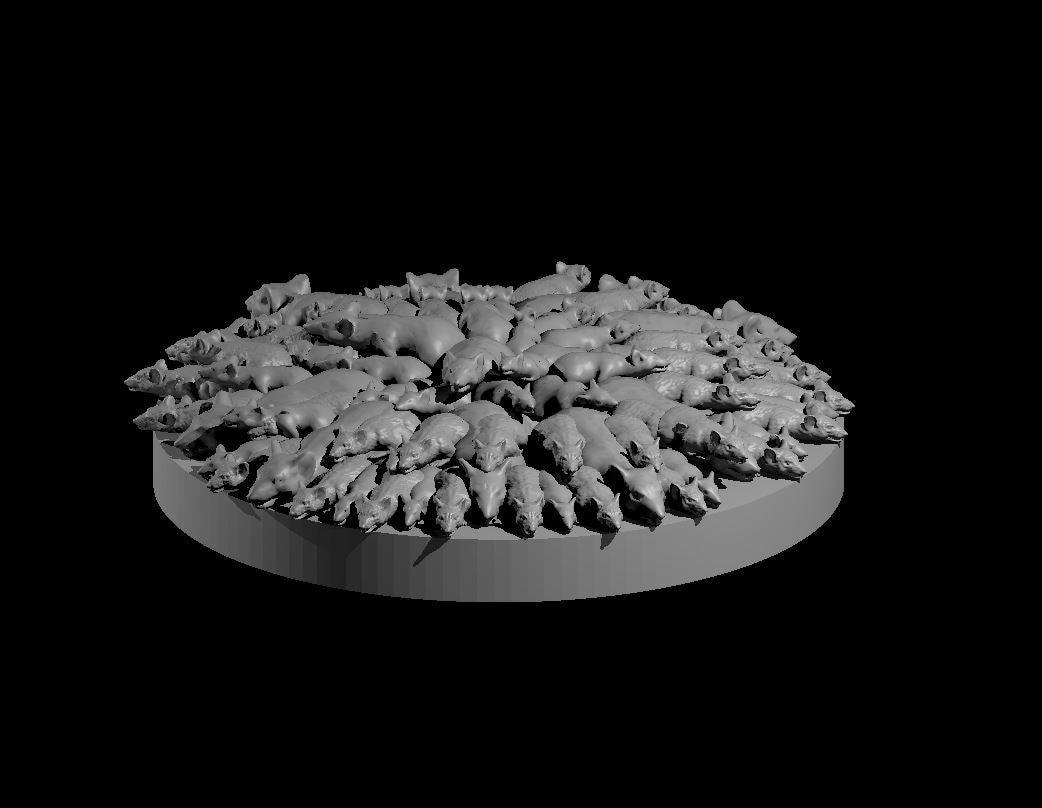 Swarm of Rats miniature model for D&D - Dungeons and Dragons, Pathfinder and Tabletop RPGs