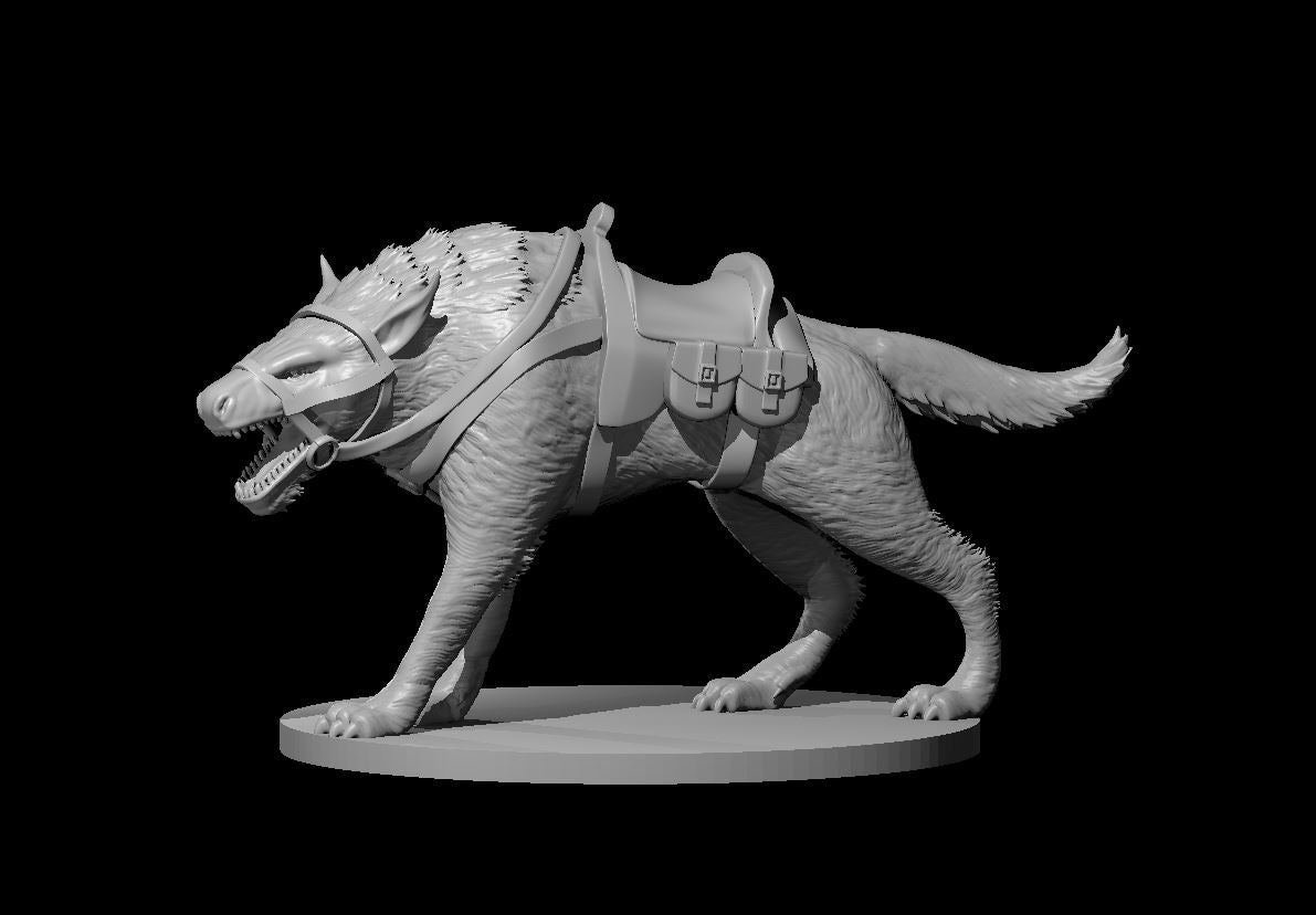 Worg Mount miniature model for D&D - Dungeons and Dragons, Pathfinder and Tabletop RPGs