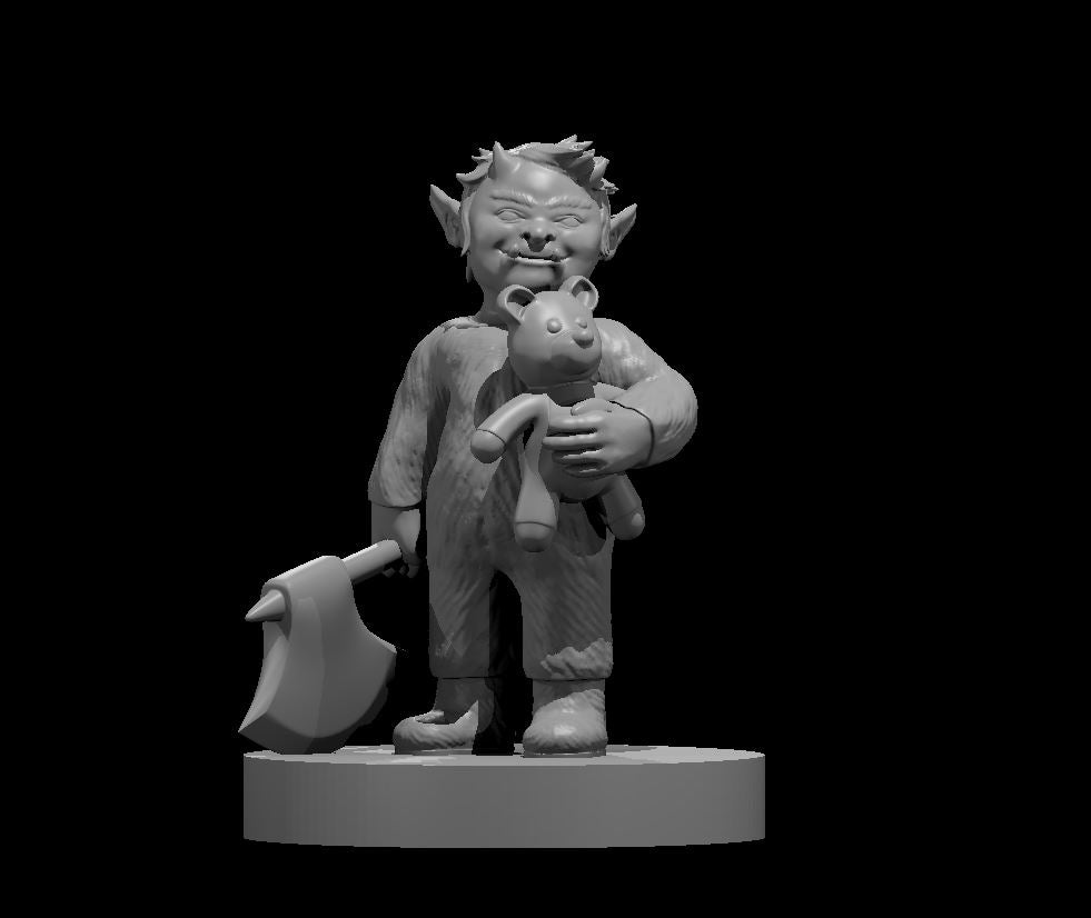 Oni Toddler miniature model for D&D - Dungeons and Dragons, Pathfinder and Tabletop RPGs