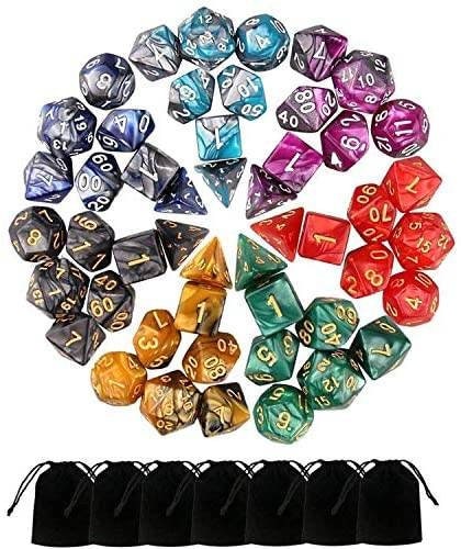 D&D Polyhedral Dice 7pc set for Dungeons and Dragons and other TTRPGs