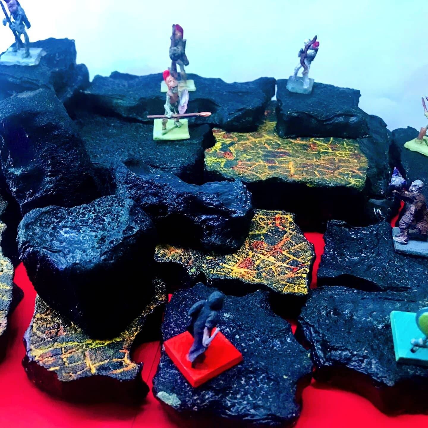 Volcanic Rock Set for Dungeons and Dragons/ Warhammer/ TTRPGs/ Wargaming Terrain