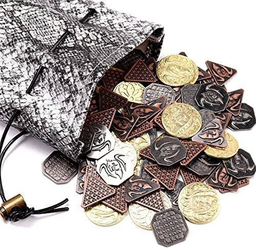 Real Metal Coins with Dragon Design for D&D TTRPGS LARP Set