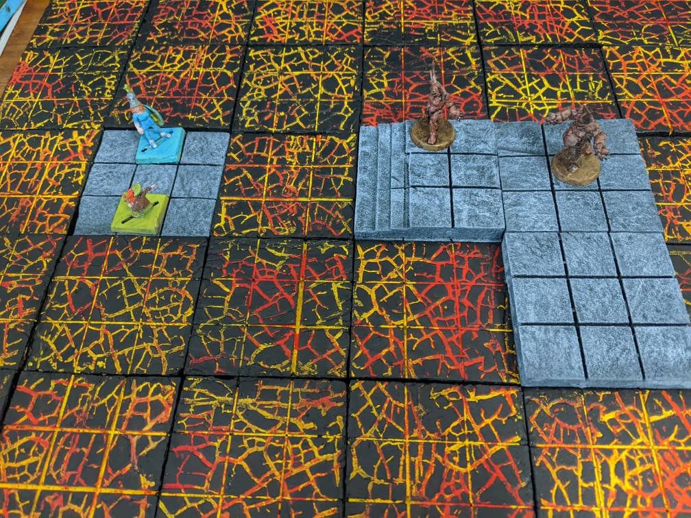 Infernal Volcano Modular Magnetic Tiles for Dungeons and Dragons/ Wargaming/ TTRPGs