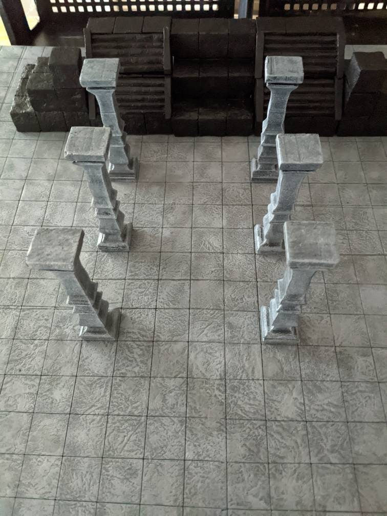 Large Pillar Set for Dungeons and Dragons/ Warhammer/ TTRPGs/ Wargaming Terrain
