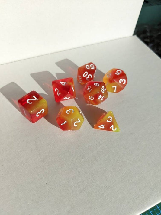 Peach Dice Set                       D&D Polyhedral Dice full 7pc set for Dungeons and Dragons and TTRPGs Free dice bag
