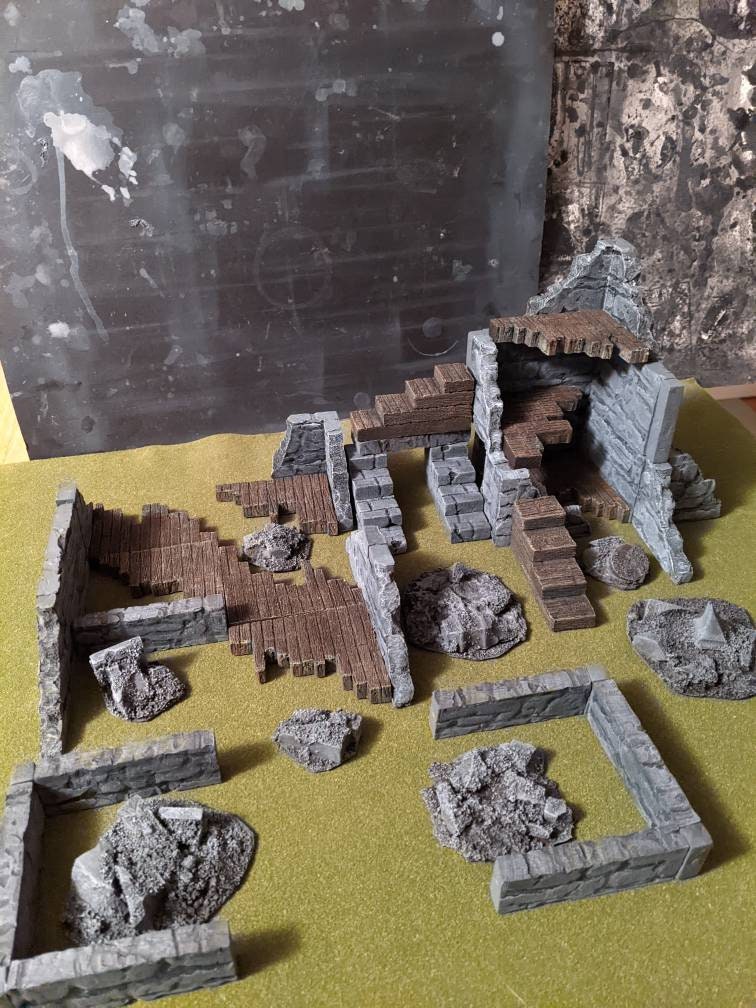 Rubble Set for Dungeons and Dragons/ Warhammer 40k/ Age of Sigmar/Terrain Set