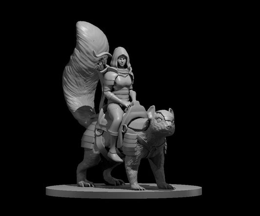 Ranger Riding Dire Squirrel Female Miniature