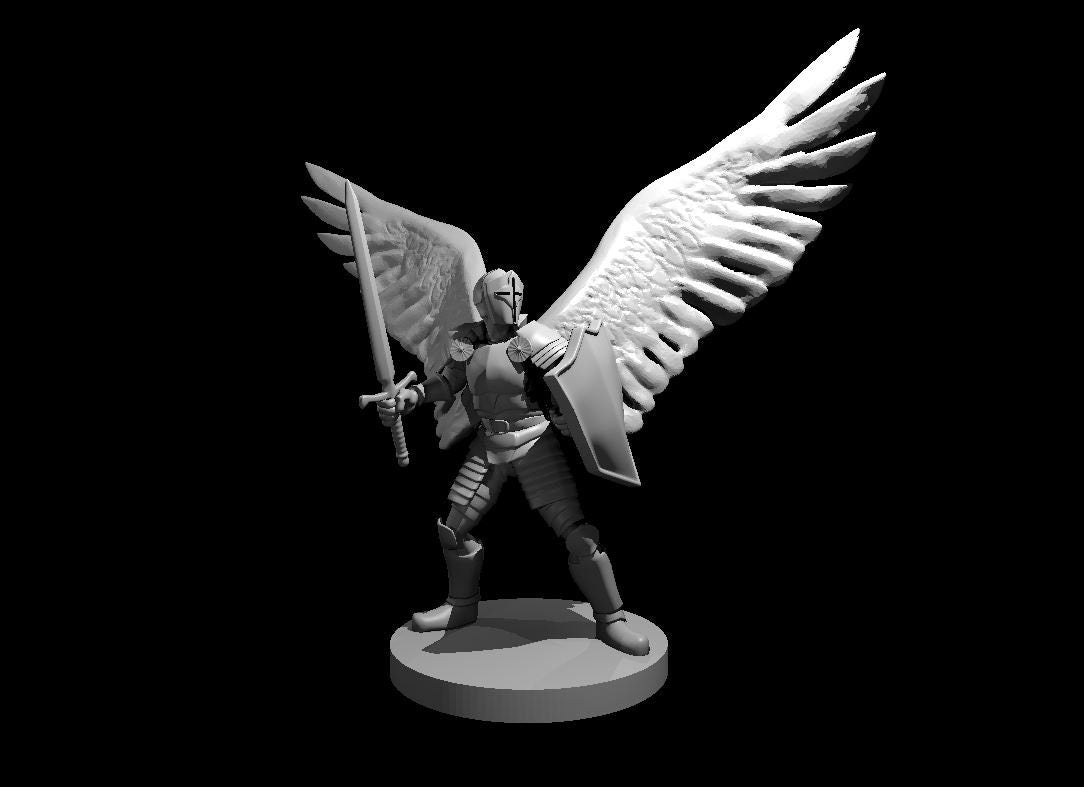 Armoured Aasimar Paladin Miniature