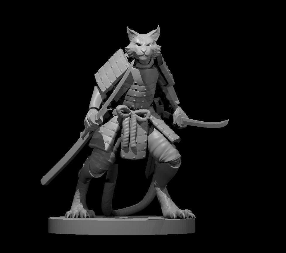 Tabaxi Samurai Miniature