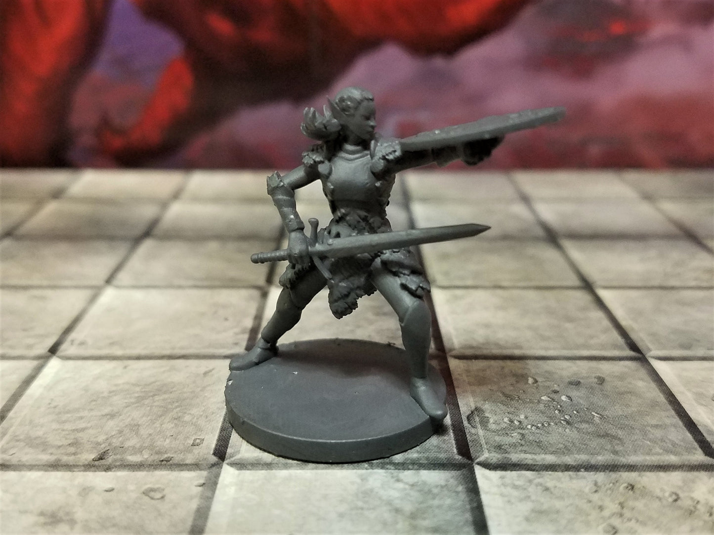 Elven Female Shield Miniature