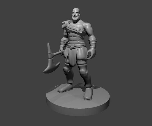 Barbarian with Axe Miniature