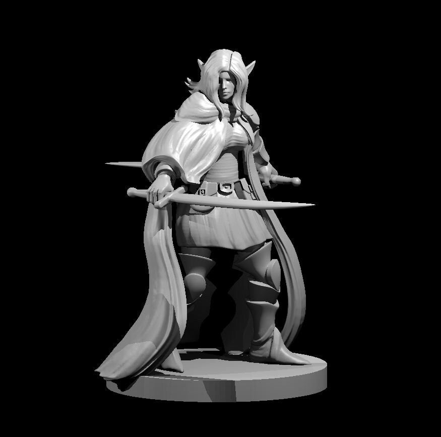 Elf Female Fighter Ranger Miniature