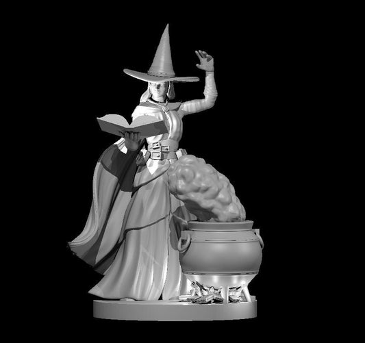 Tasha with Caldron Female Witch Miniature